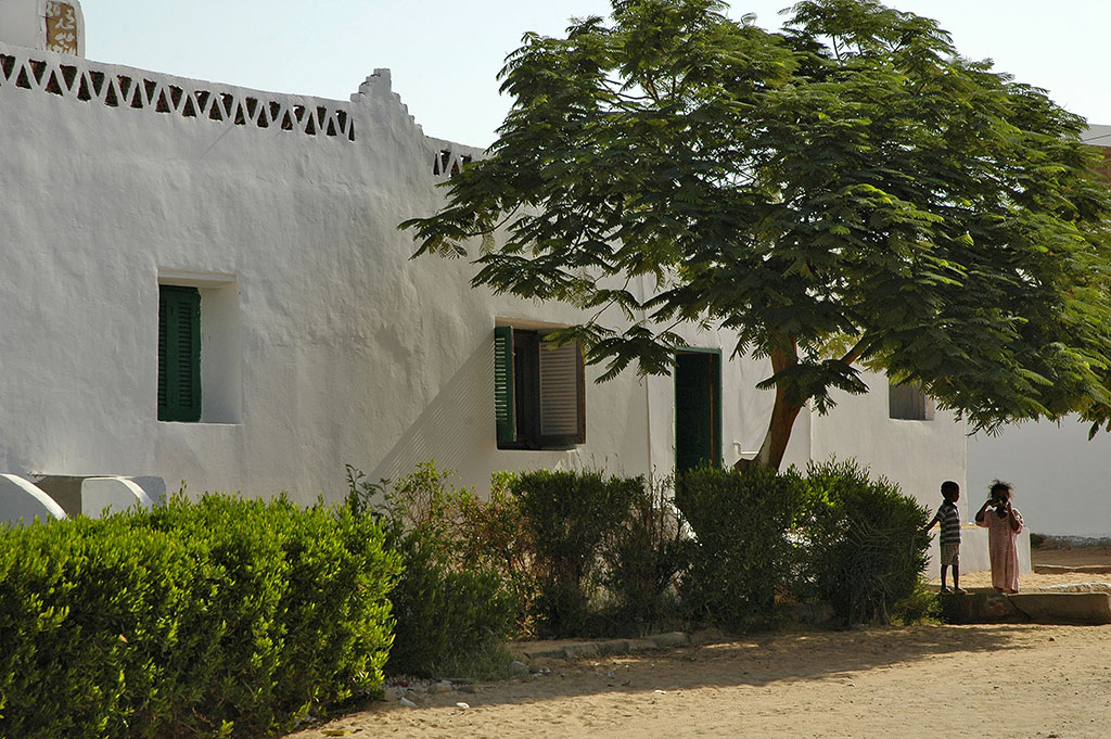  Nubian breeze block home, village of Abu Simbel. 