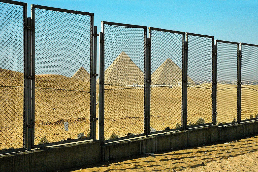  High fence around the Giza Plateau. 