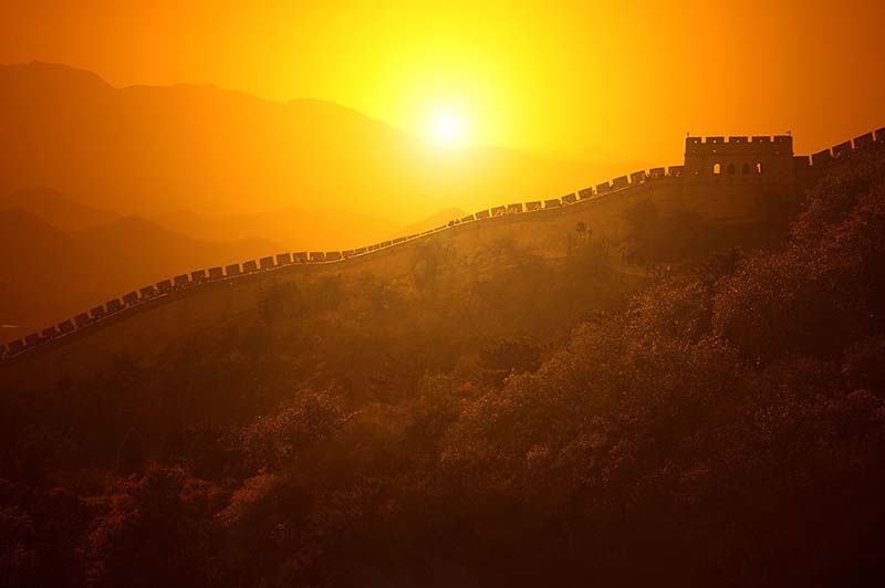 Great Wall Badaling China sunset